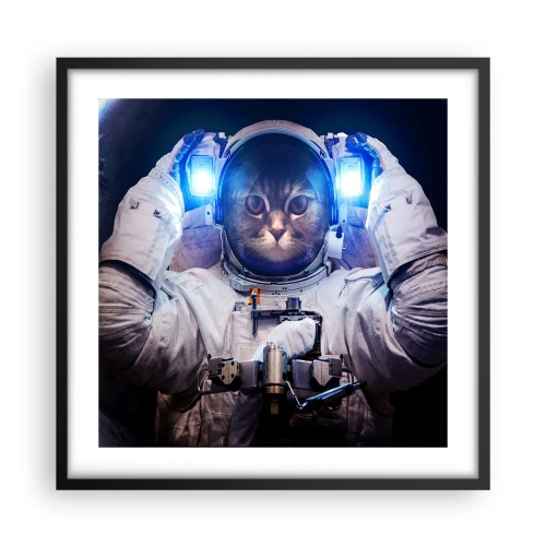 Plakat i sort ramme - Houston, I har et problem - 50x50 cm