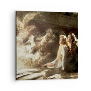 Lærredstryk - Billede på lærred - Og der skete poesi - 70x70 cm