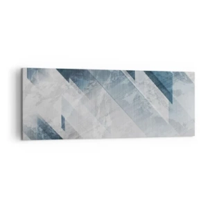Lærredstryk - Billede på lærred - Rumlig komposition - bevægelse af gråtoner - 140x50 cm