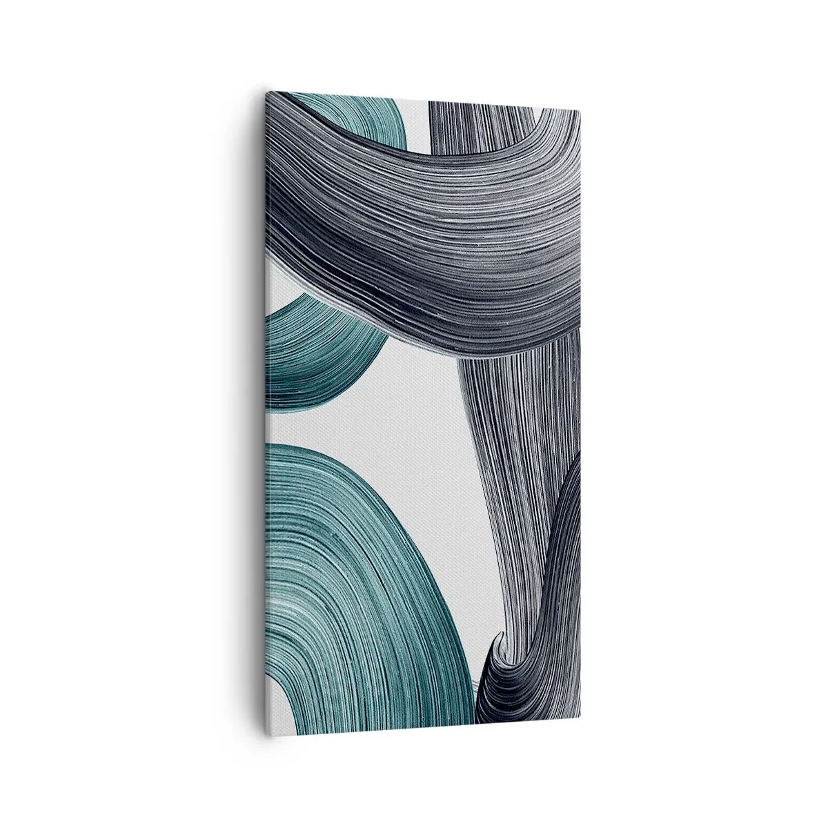 Lærredstryk - Billede på lærred - Smaragdgrønne og sorte stier - 55x100 cm