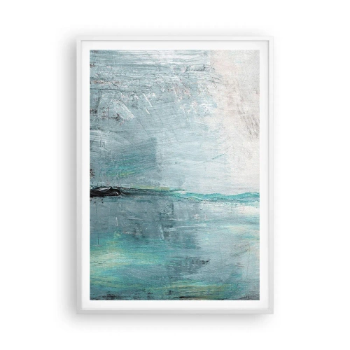 Plakat i hvid ramme - Horisontalt med blå farve - 70x100 cm