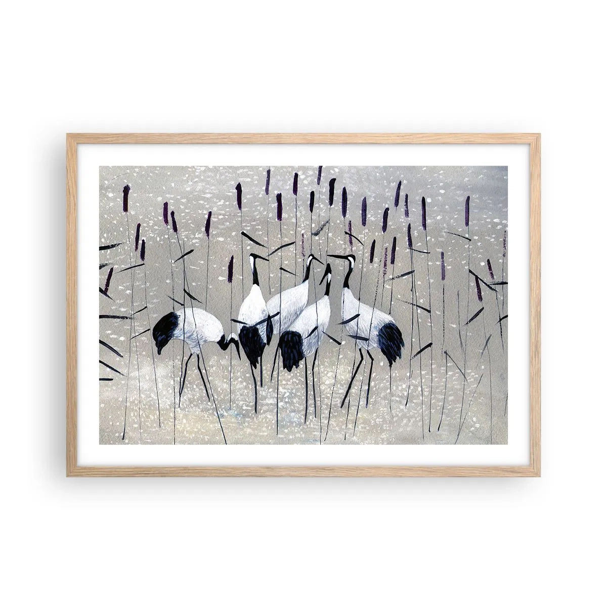 Plakat i ramme af lyst egetræ - Blandt sine egne - 70x50 cm