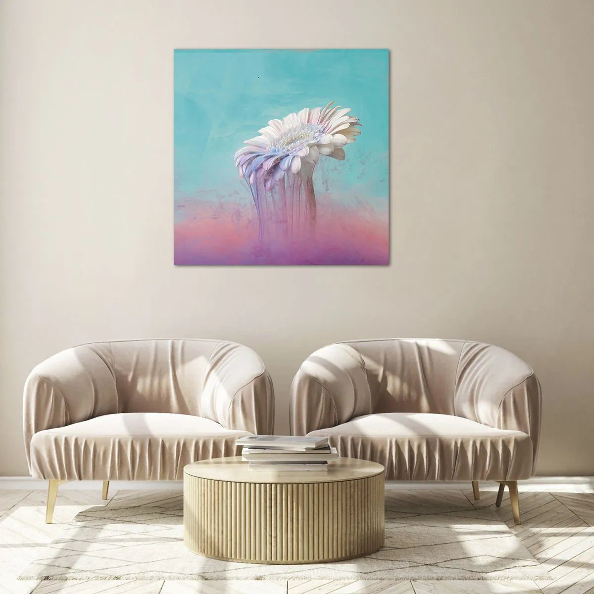 Billede på glas - Blomster efter døden - 30x30 cm