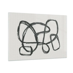 Billede på glas - Loopet abstraktion - 100x70 cm