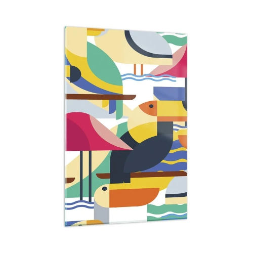 Billede på glas - Fuglefest - 80x120 cm