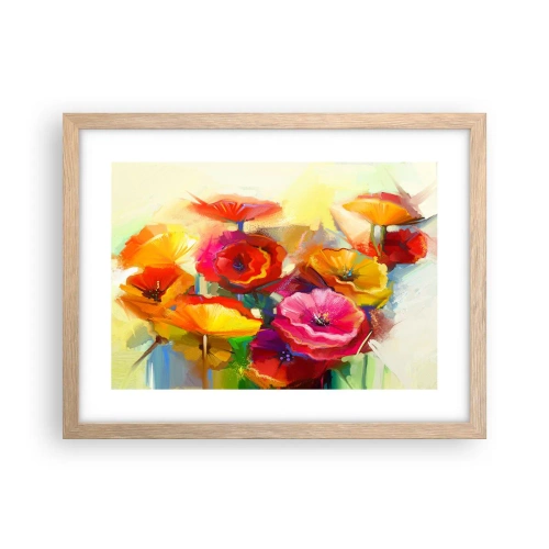 Plakat i ramme af lyst egetræ - Ikke kun rødt - 40x30 cm