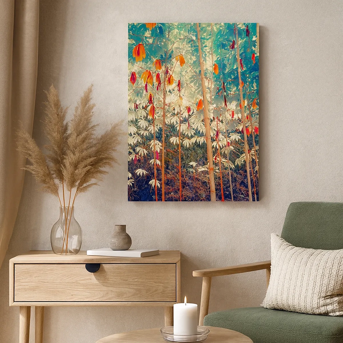 Lærredstryk - Billede på lærred - Bladenes hemmelige liv - 50x70 cm