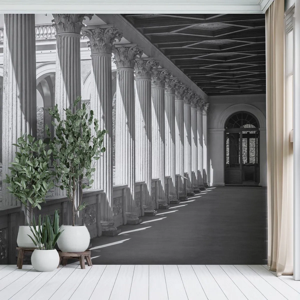 Fototapet Standard Eco - Solrig arkade - Kolonner, Arkitektur, Klassisk - 200x140 cm
