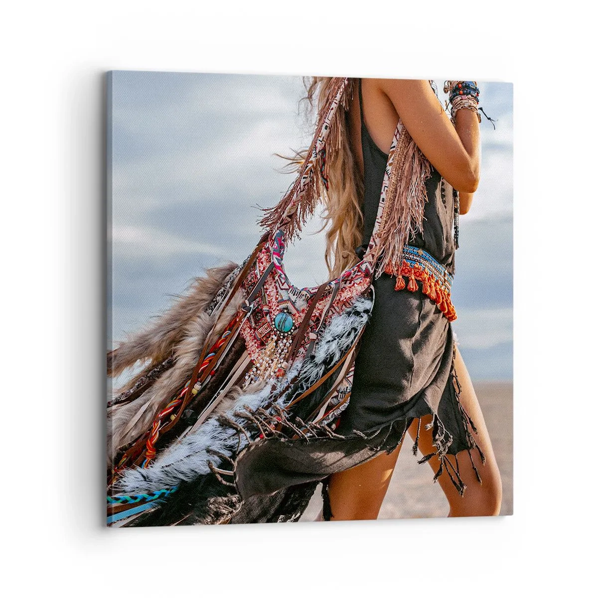 Lærredstryk - Billede på lærred - Shamanens pige - 70x70 cm