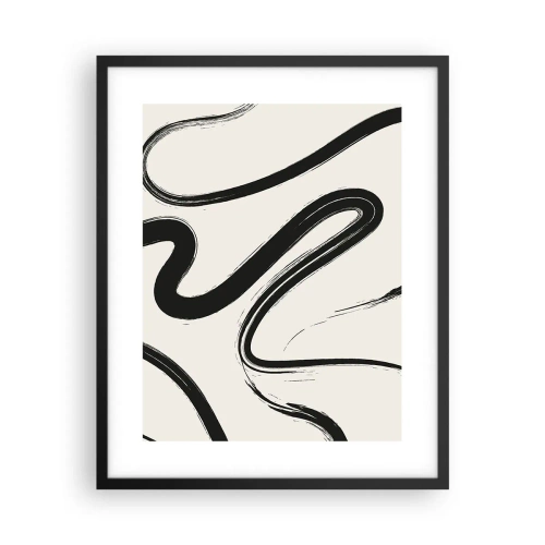 Plakat i sort ramme - Sort og hvid fantasifuldhed - 40x50 cm