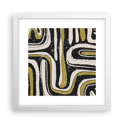 Plakat i hvid ramme - Komposition: stier og gyder - 30x30 cm