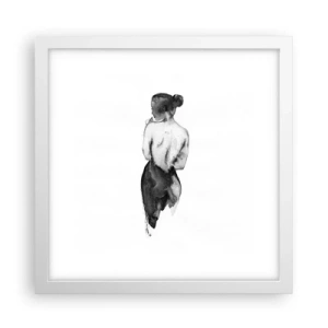 Plakat i hvid ramme - Med hende forsvinder verden - 30x30 cm