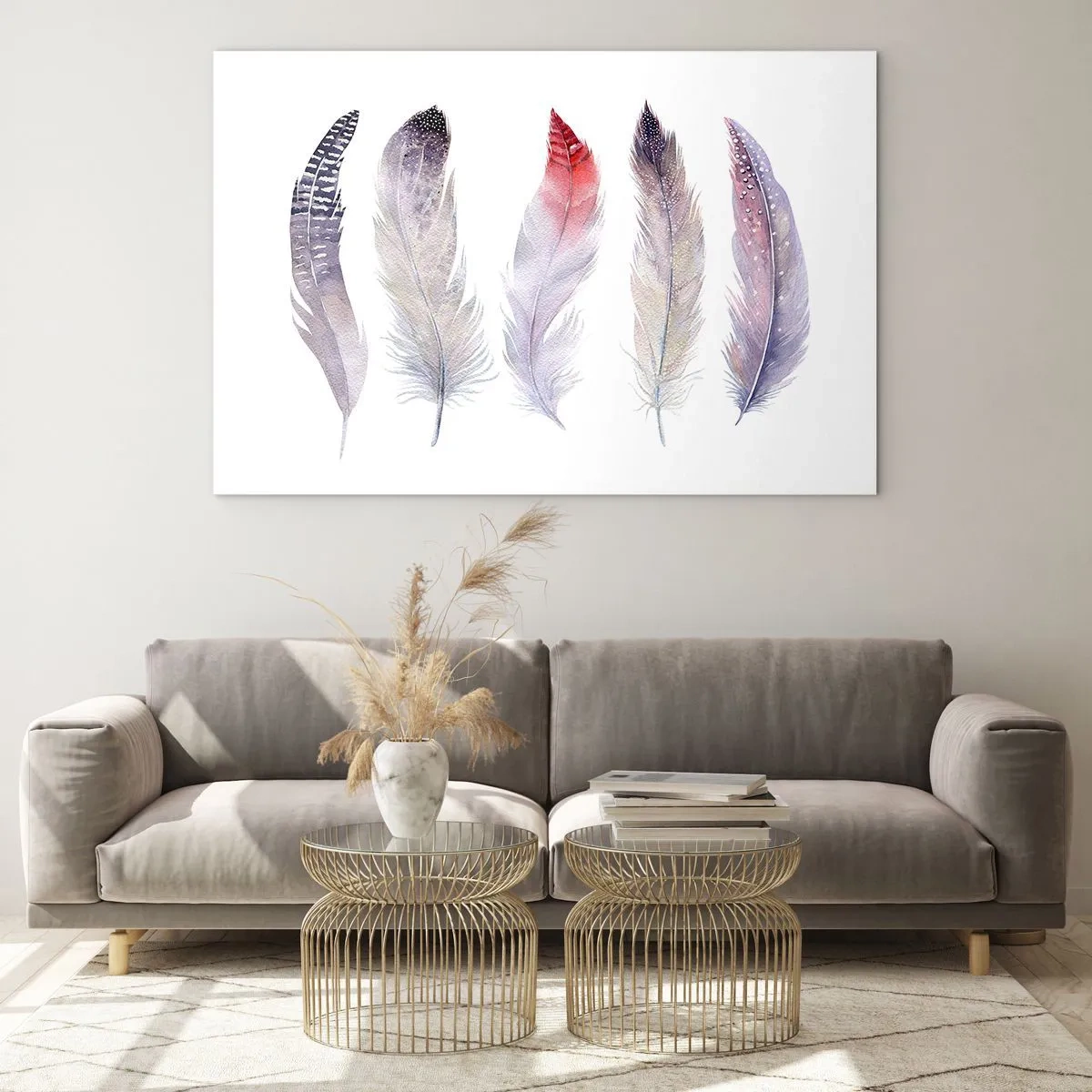 Billede på glas - Delikat som en flerfarvet tåge - 100x70 cm