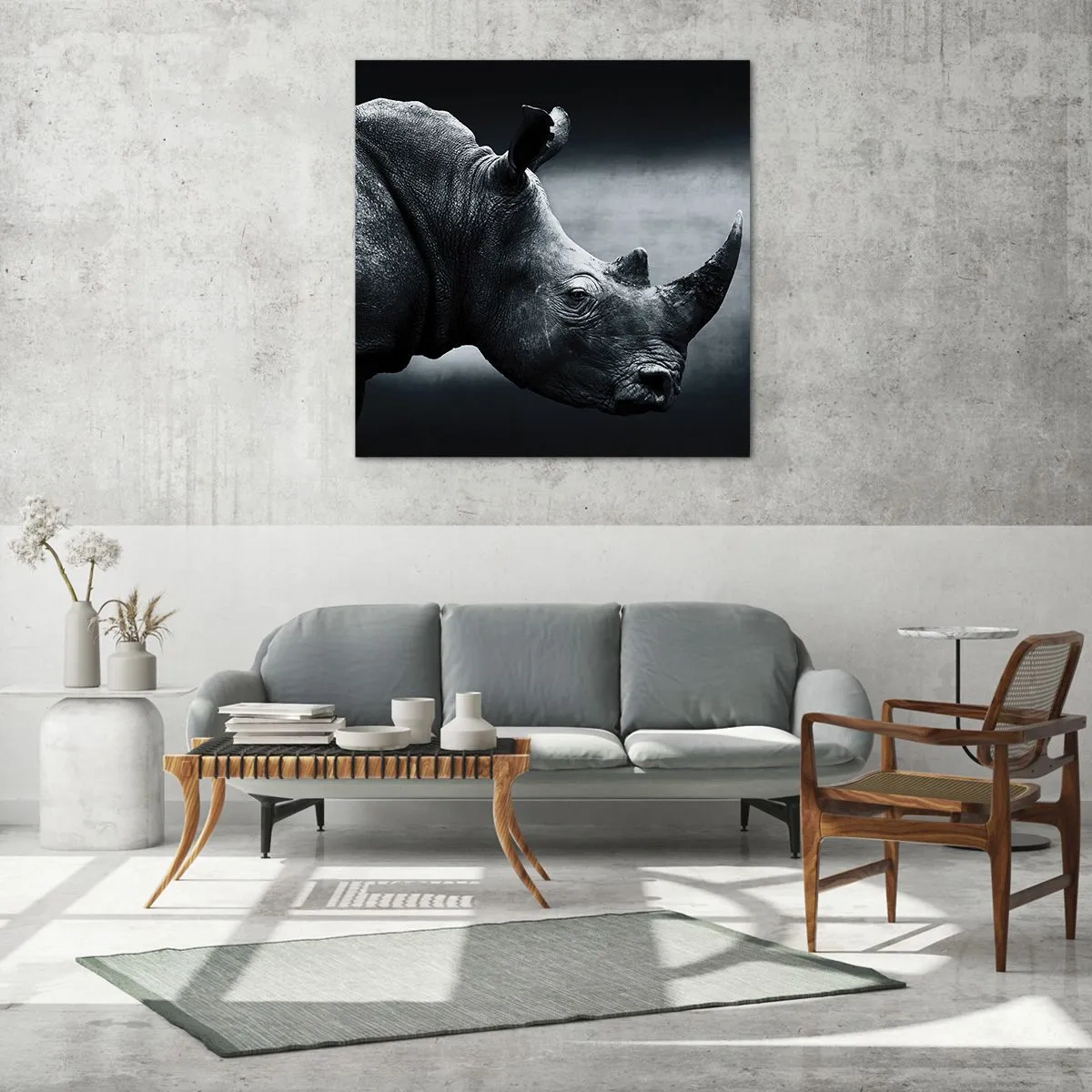 Billede på glas - Højre profil - 40x40 cm