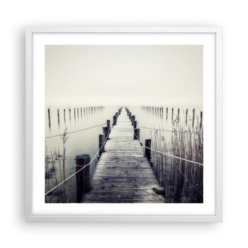 Plakat i hvid ramme - Fordyb dig i fred - 50x50 cm
