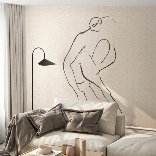 Fototapet Premium Canvas - Intim skitse - Minimalisme, Handling, Kvinde - 150x105 cm