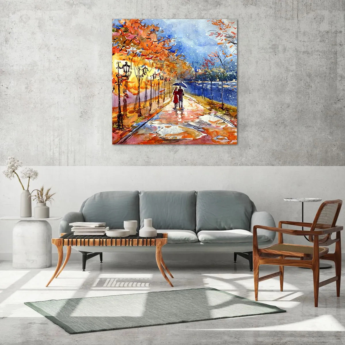 Billede på glas - Sammen indtil tidsfristen - 60x60 cm