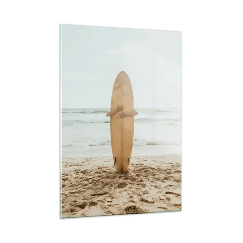 Billede på glas - Af kærlighed til bølgerne - 50x70 cm