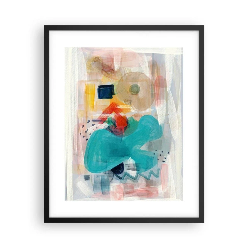 Plakat i sort ramme - Et farverigt spil - 40x50 cm