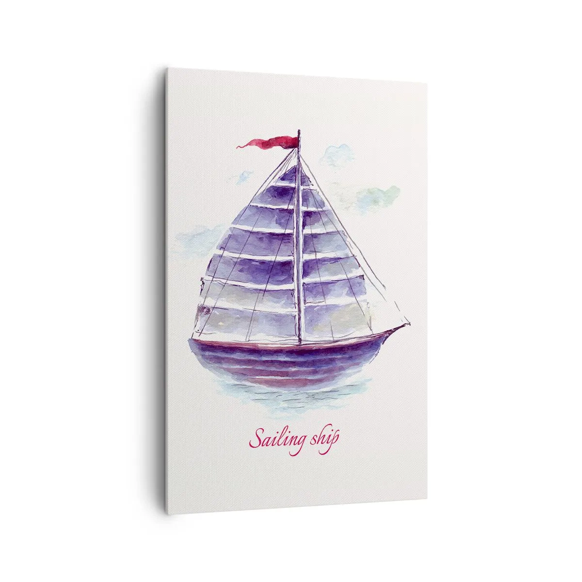 Lærredstryk - Billede på lærred - Fulde sejl og roligt vand - 80x120 cm