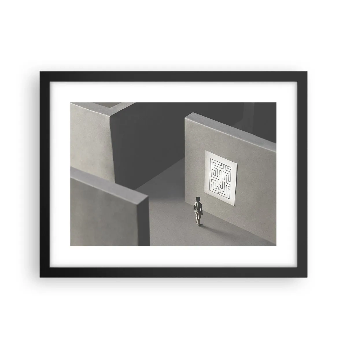 Plakat i sort ramme - Men hvor er jeg? - 40x30 cm