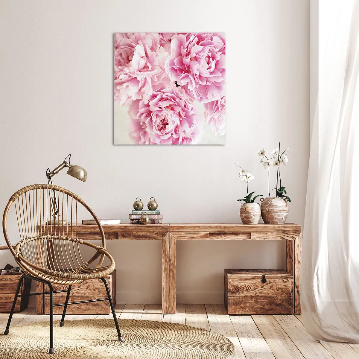 Lærredstryk - Billede på lærred - I lyserød glamour - 30x30 cm