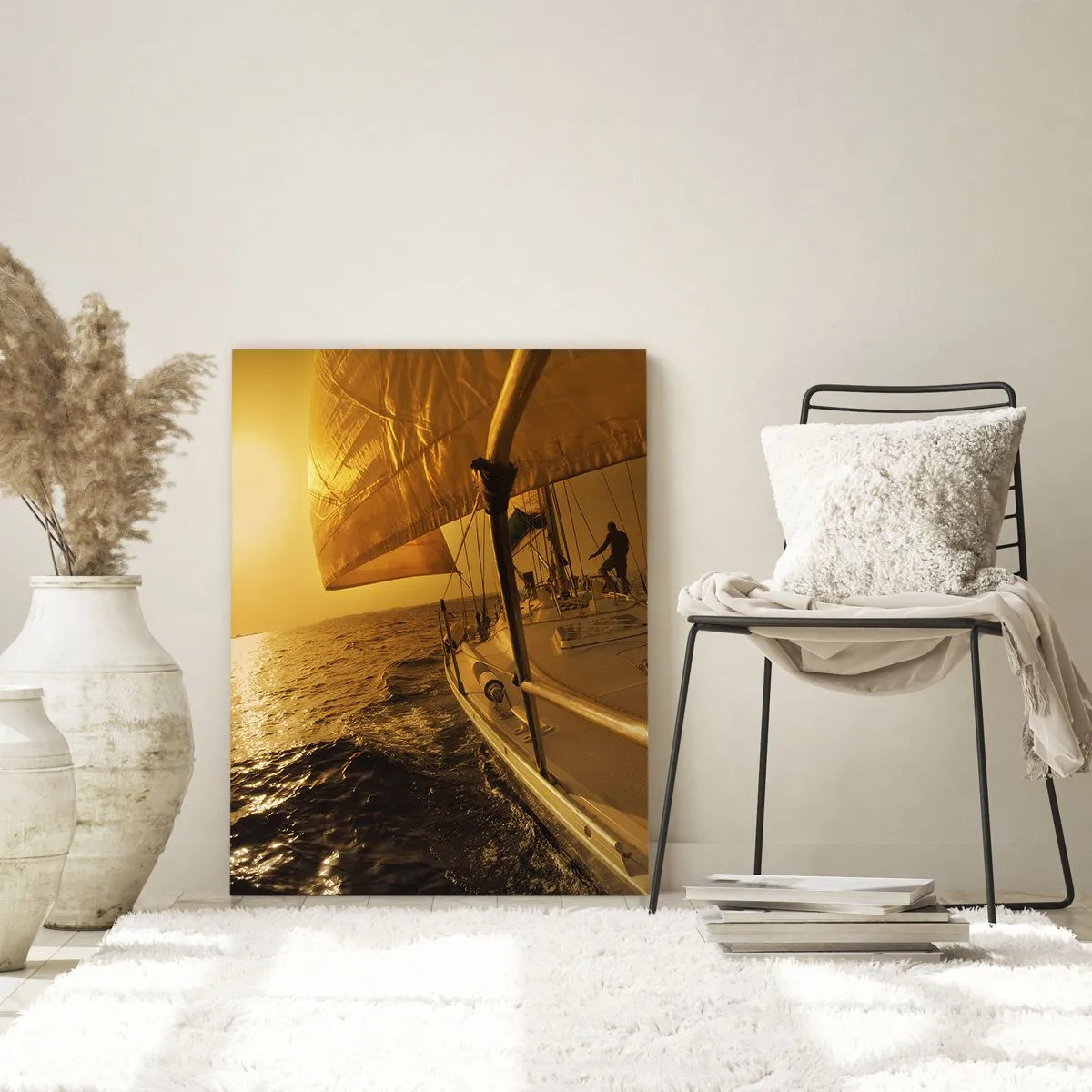 Billede på glas - En gylden aften efter en broget dag - 70x100 cm