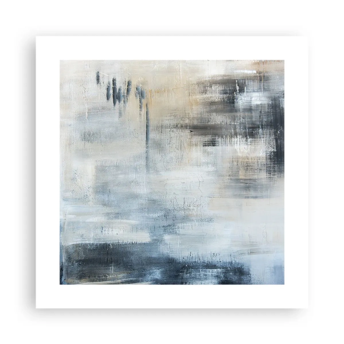 Plakat - Bag et slør af blåt - 40x40 cm