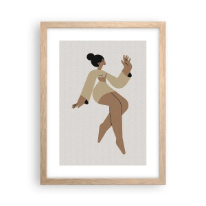 Plakat i ramme af lyst egetræ - Form af nåde - 30x40 cm