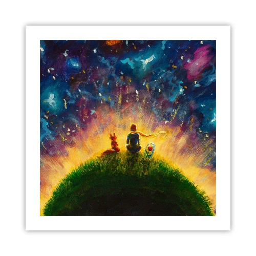 Plakat - Kærlighed og venskab - hele verden - 50x50 cm