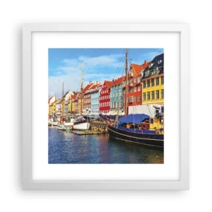 Plakat i hvid ramme - Glædelig kaj - 30x30 cm