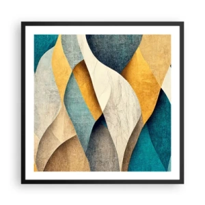 Plakat i sort ramme - Rytme og bølger - 60x60 cm
