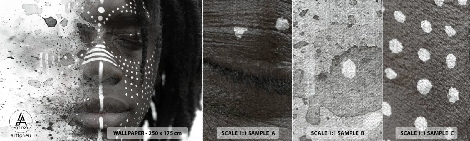 Prøve Fototapet Premium Canvas - Opdag den oprindelige ånd - Portræt af en kvinde, Kvinde, afro amerikaner - 100x30 cm