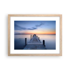 Plakat i ramme af lyst egetræ - Den rolige skumringstid - 40x30 cm