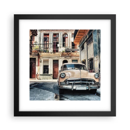 Plakat i sort ramme - Siesta i Havana - 30x30 cm