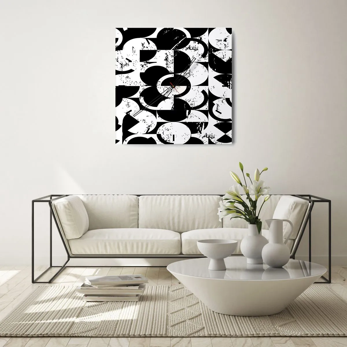Vægur, Uret - Hvid er hvid og sort er sort - 30x30 cm