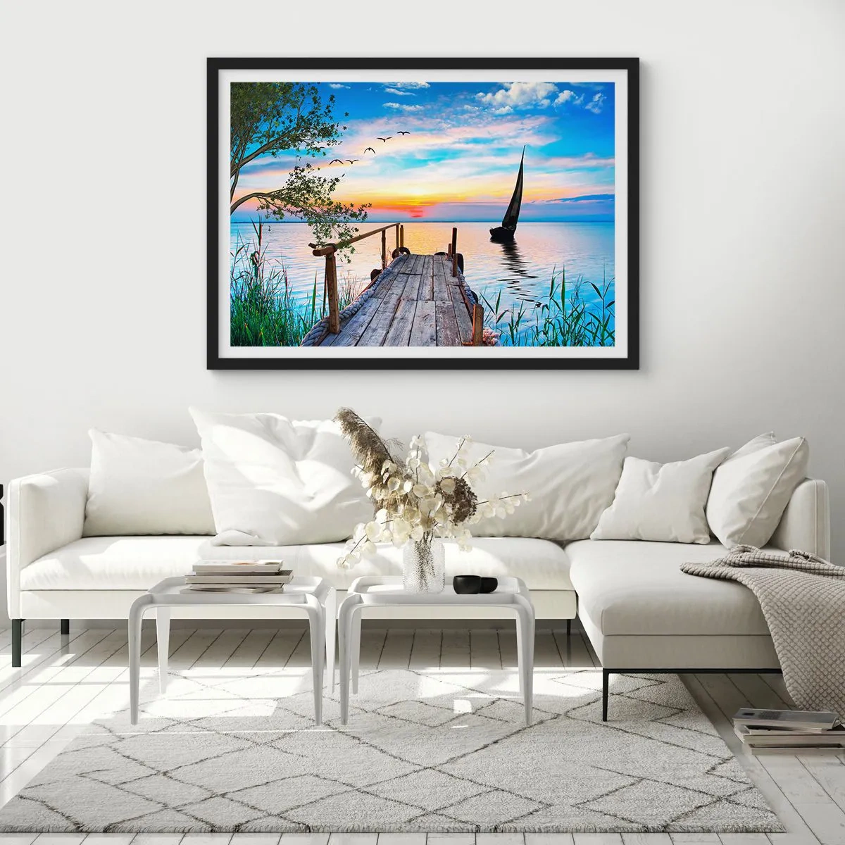 Plakat i sort ramme - Godaften - 40x30 cm