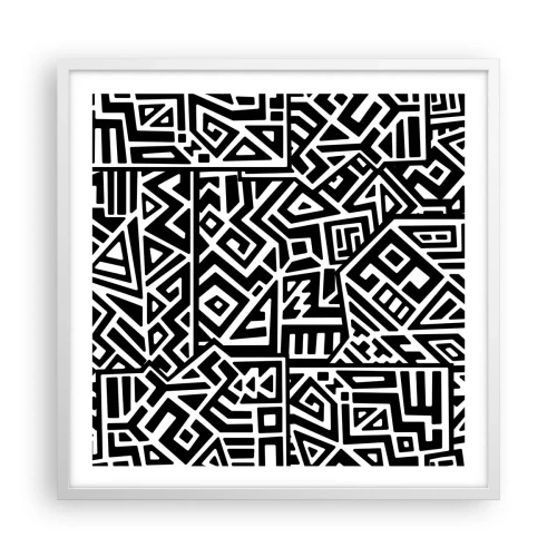Plakat i hvid ramme - Præcolumbiansk sammensætning - 60x60 cm