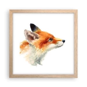 Plakat i ramme af lyst egetræ - Man kan aldrig være for forsigtig - 30x30 cm