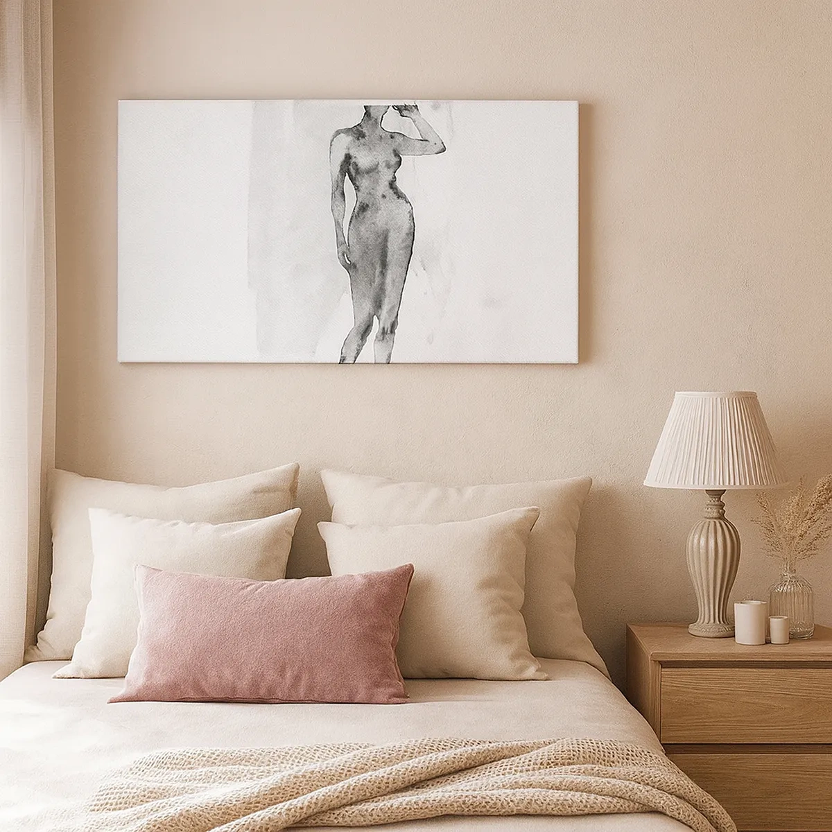 Lærredstryk - Billede på lærred - En undersøgelse af idealet om kvindelighed - 30x30 cm