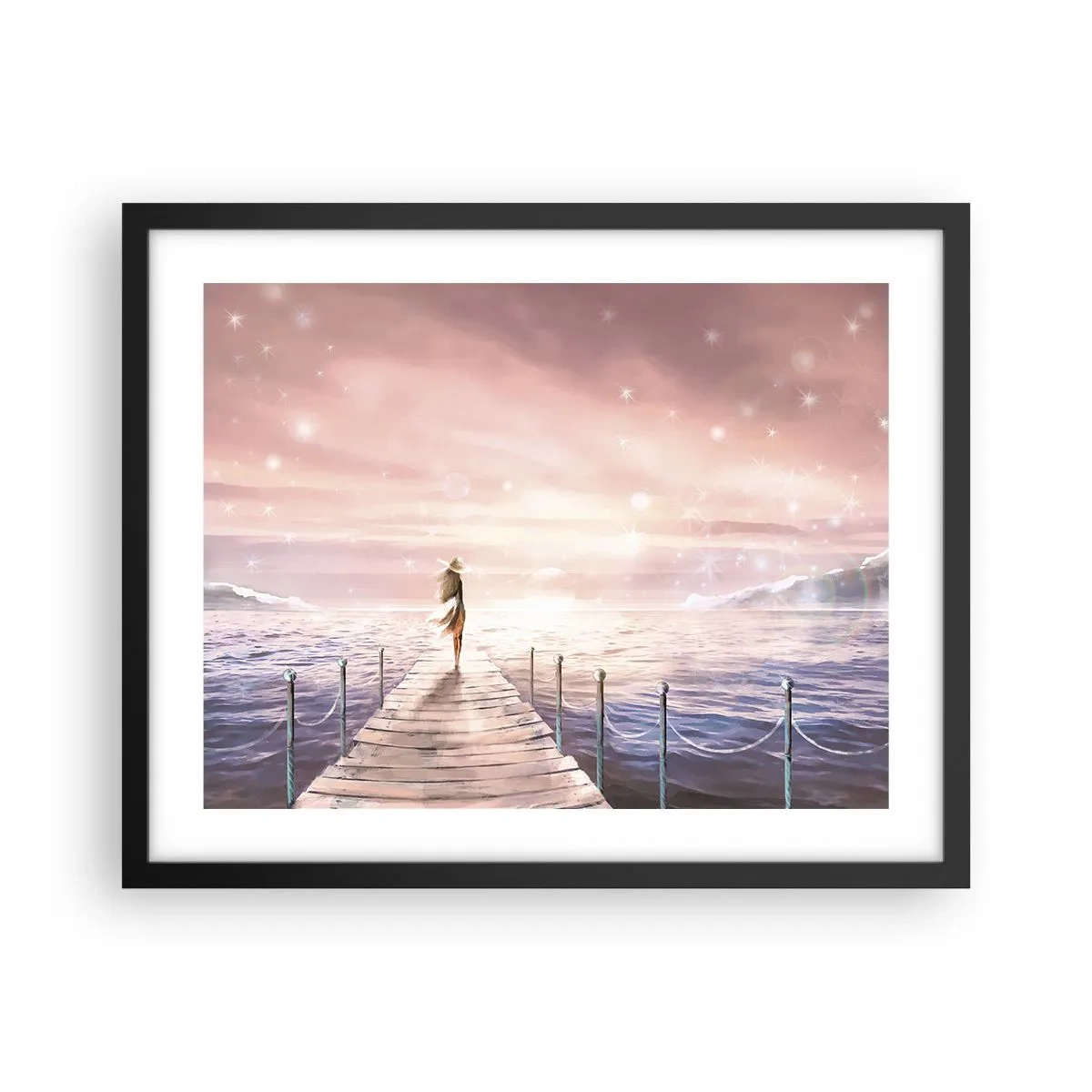 Plakat i sort ramme - I lyset af en drøm - 50x40 cm