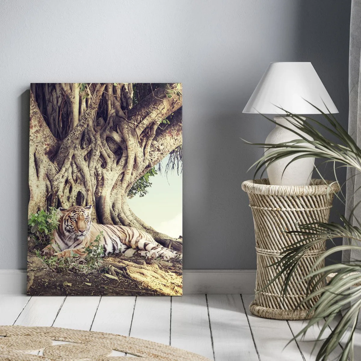 Lærredstryk - Billede på lærred - Udsigt fra Første Mosebog - 45x80 cm