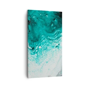 Lærredstryk - Billede på lærred - Opløses i hvidt og turkis - 45x80 cm