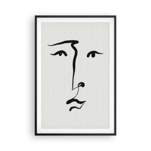 Plakat i sort ramme - Portræt i én linje - 61x91 cm