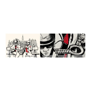 Prøve Fototapet Premium Sand - New York improvisation - musik, Jazz, New York - 100x30 cm