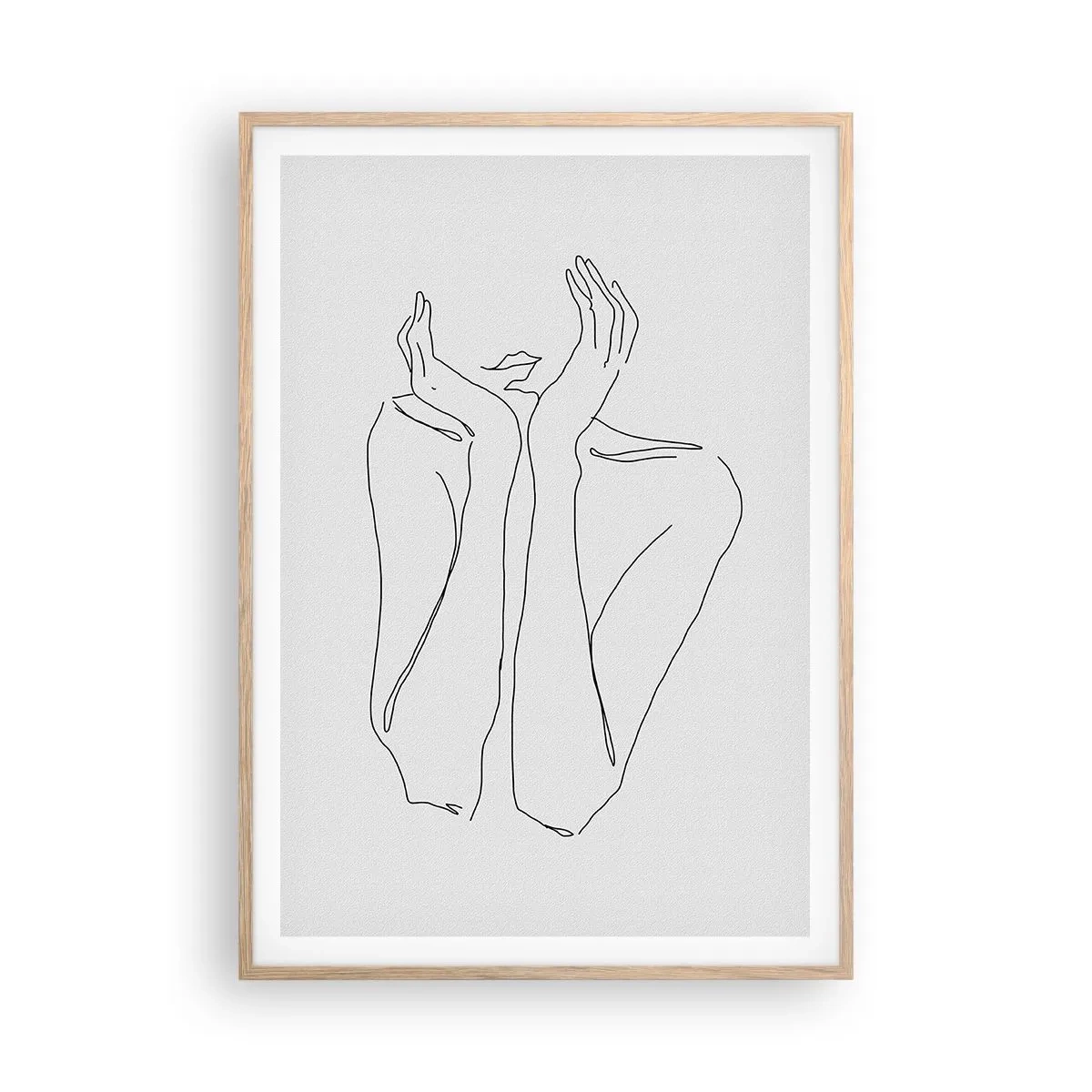 Plakat i ramme af lyst egetræ - Hvad piger drømmer om - 70x100 cm