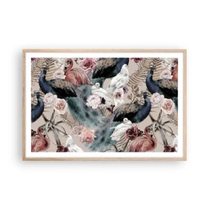 Plakat i ramme af lyst egetræ - I paladsets have - 91x61 cm