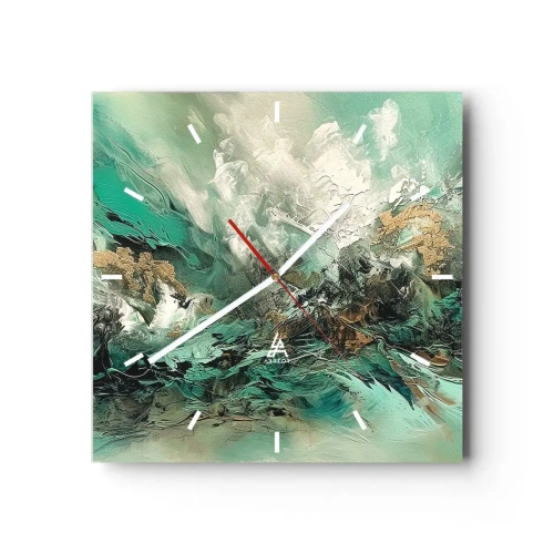 Vægur, Uret - Smaragdsort byld - 30x30 cm