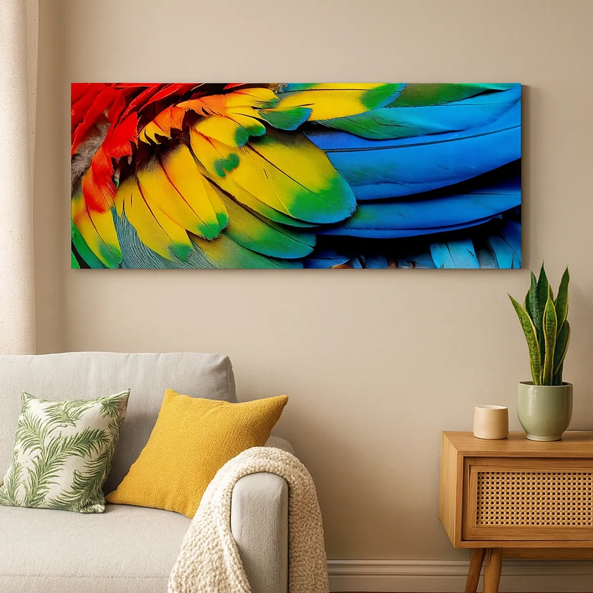 Lærredstryk - Billede på lærred - Paradisfugl - 30x30 cm