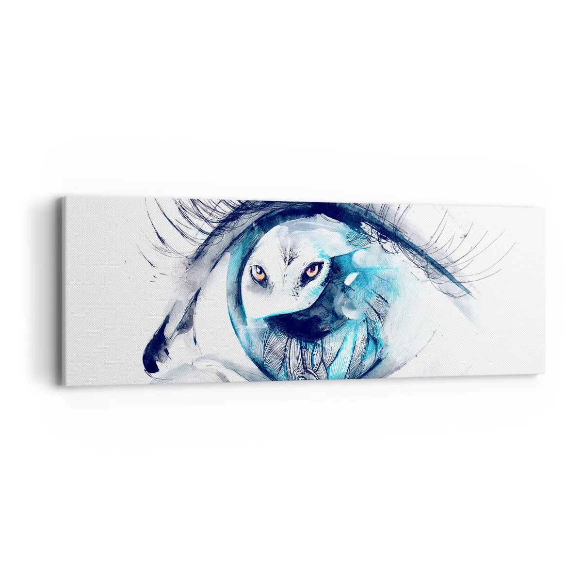 Lærredstryk - Billede på lærred - Øje mod øje med vildskab - 90x30 cm